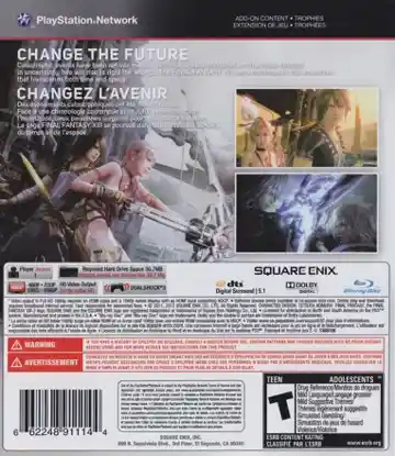 Final Fantasy XIII-2 (USA) (v1.06) (Disc) (Update) box cover back